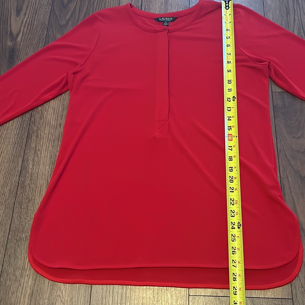 Lauren Ralph Lauren red tunic style top - Picture 6 of 8